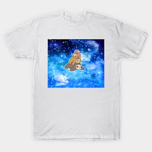 Sloth Stack Night Sky T-Shirt